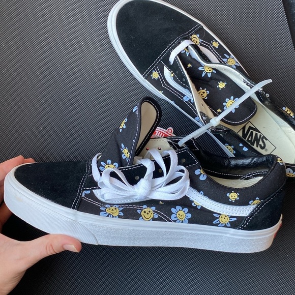 Vans Old Skool Trippy Grin Floral Black Men's Classic Skate Shoes - Picture 5 of 7